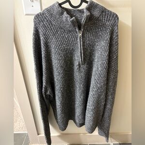 Abercrombie & Fitch Charcoal Zip-Up Sweater
